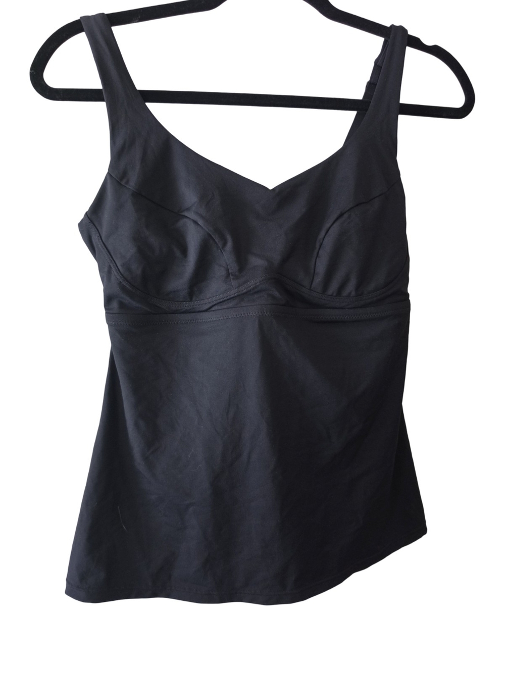 Athleta Black Swim Top with Logo Detail